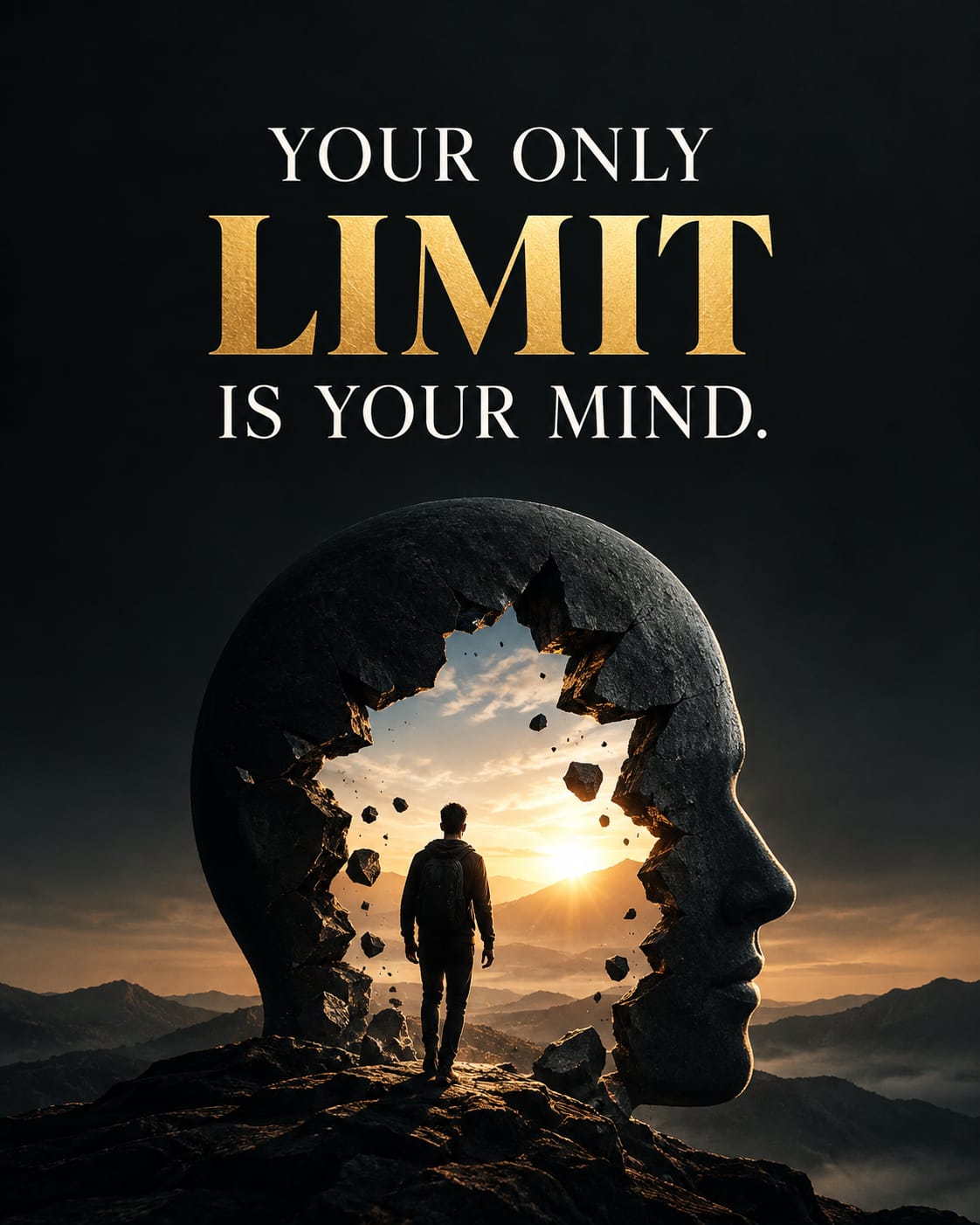 Your Only Limit Is Your Mind Motivational Wall Art Poster | Premium 300 GSM Print