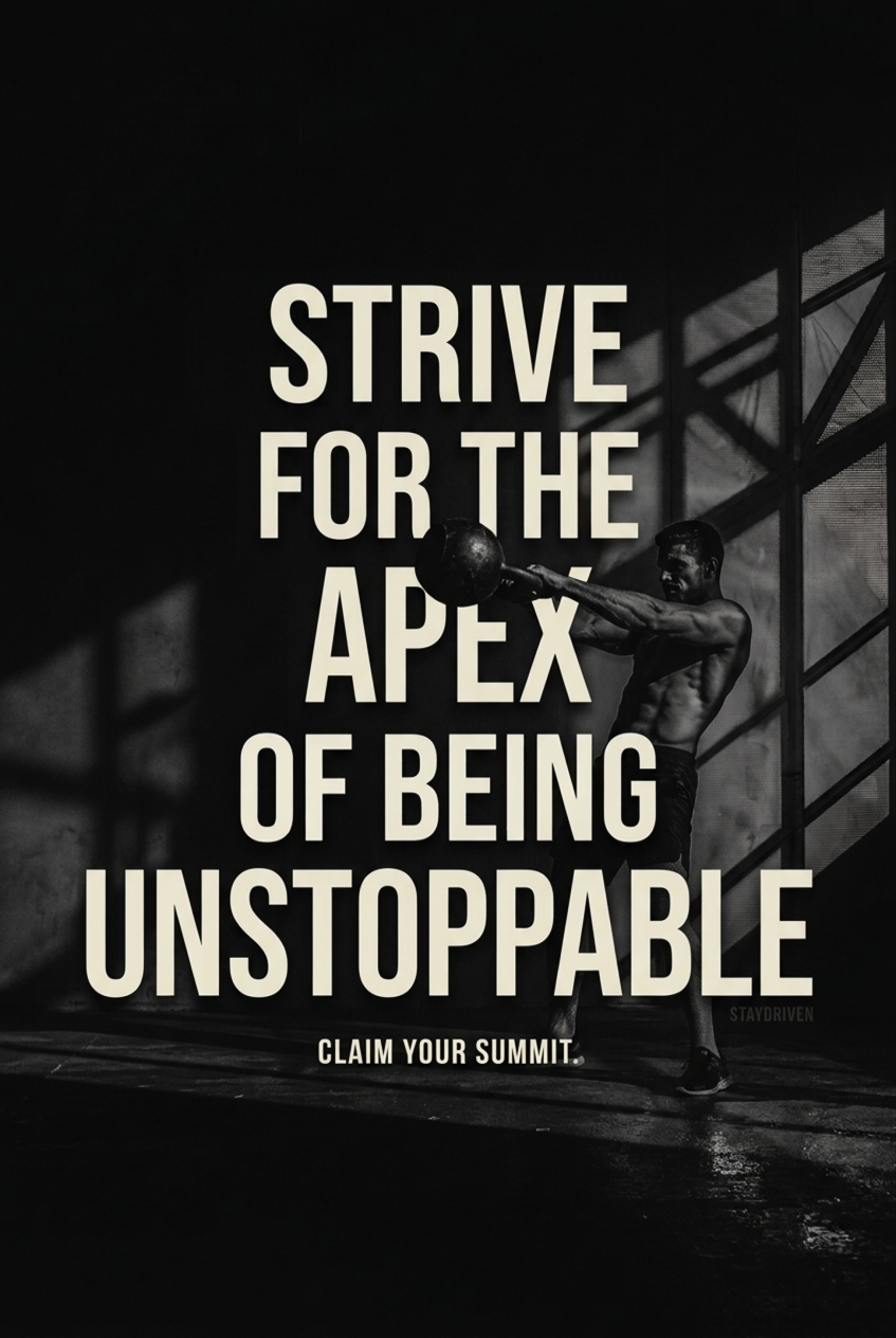 Strive For The Apex Of Being Unstoppable Gym Motivation Wall Poster | Premium 300 GSM Print